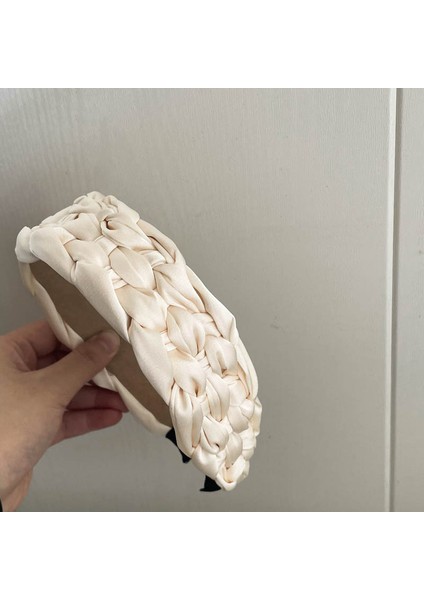 Ilkbahar ve Yaz Şampanyası Maillard Yüksek Kafatası Saten Kafa Bandı, Üst Düzey Kadın Sünger Kafa Bandı, Yeni Geniş Kenarlı Saç Demeti Kafa Bandı (Yurt Dışından)
