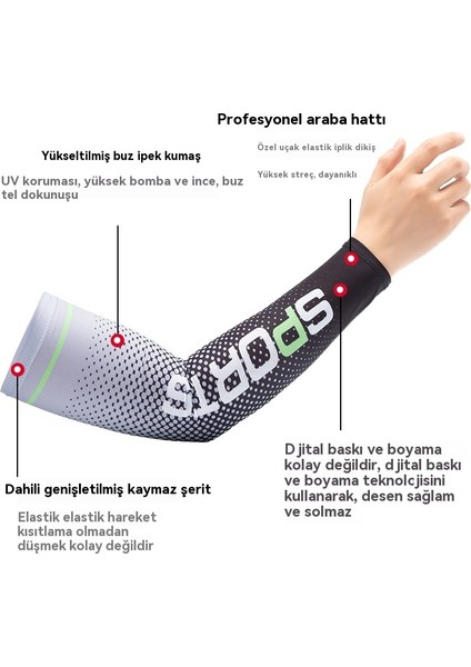 Hava Yaz Uv Geçirmez Açık Spor Bisiklet Kol Maskesi (Yurt Dışından)