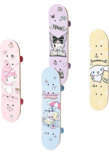 Sanrio Çocuk Kaykay 3-6-12 Yaş Erkek Kız Scooter Dört Tekerlekli Çift Rocker Yüksek Elastik Kasnağı (Yurt Dışından)