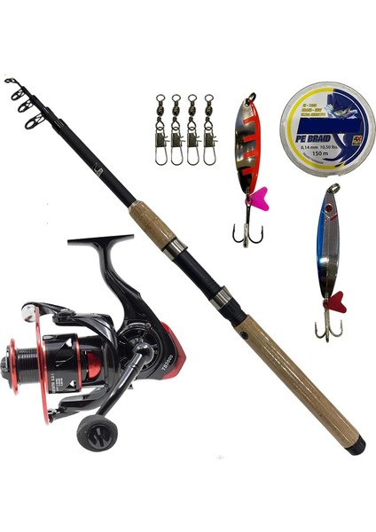 Yuweishi Ts 3000 Bauer Pulsar 210 cm 10-30 gr Tele Spin Olta Takımı Seti