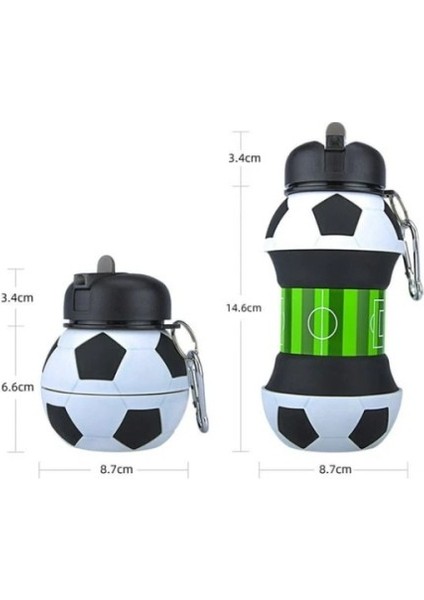 Futbol Topu Tasarımlı Akordiyon Su Şişesi Tdrtr