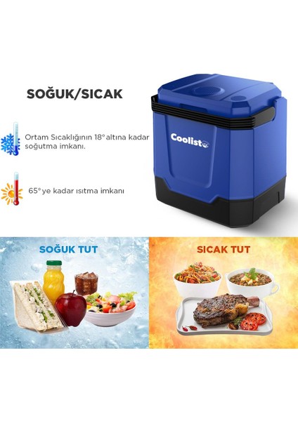 CLT33 12 VOLT/220 VOLT Ac/Dc 33 Litre Sıcak/Soğuk Oto Buzdolabı