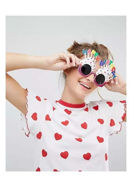 Happy Birthday Beyaz Fuşya Parti Gözlüğü fiyatları