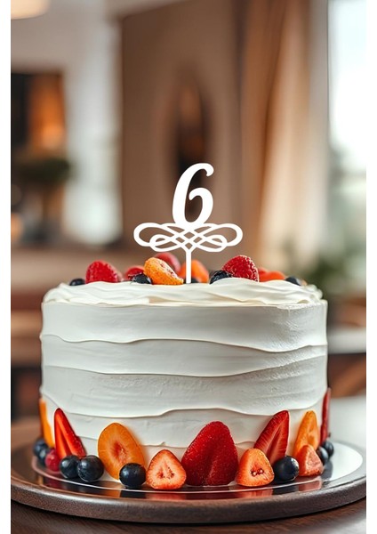 6. Yaş Doğum Günü Pastası Kürdanı, Pasta Süsü, Yeniden Kullanılabilir