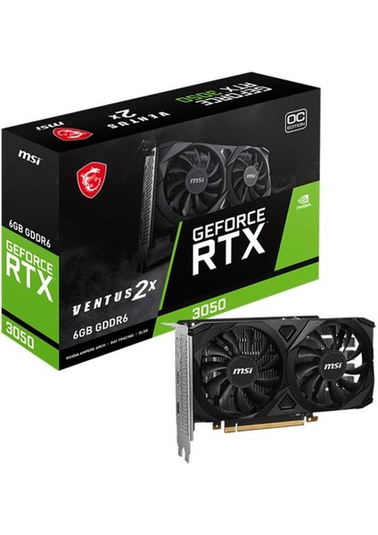 Msı Geforce RTX3050 Ventus 2x E 6g Oc 6gb Gddr6 96BIT 2xhdmı 1xdp Ekran Kartı