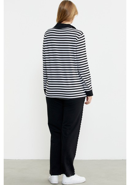 Çizgili Tunik Eşofman Takım - Siyah indirimleri