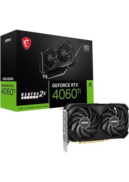 Msı Geforce RTX4060TI Ventus 2x Black 8g Oc 8gb Gddr6 128BIT 1xhdmı 3xdp Ekran Kartı