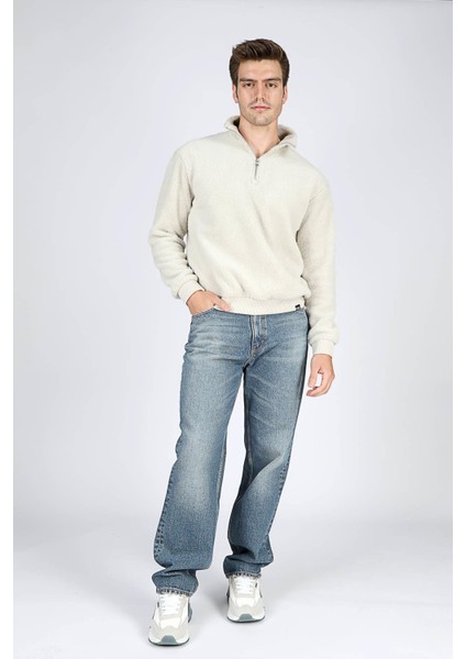 Yumuşak Dokulu Regular Fit Yarım Fermuarlı Dik Yaka Sweat Erkek Sweat 251 Lcm 241059 1206