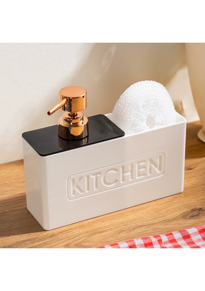 13195 Kitchen Beyaz Sabunluk ve Sıvı Sabunluk Seti