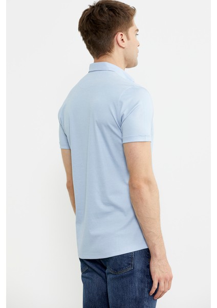 Kısa Kol Slim Fit Penye Gömlek - Açık Mavi fırsatları