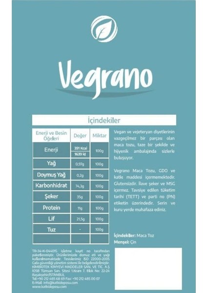 Maca Tozu 100 gr fiyatları