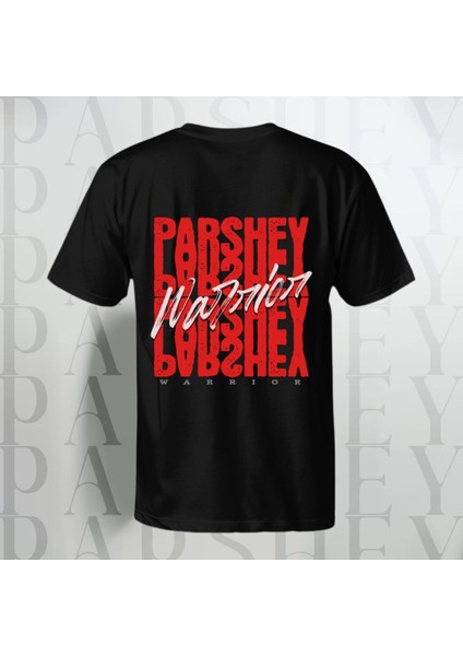 Warrior Yazı Sırt Baskılı Yarım Kollu Bisiklet Yaka Pamuk Oversize T-Shirt