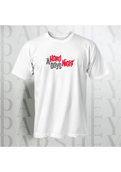 A Hard Night Baskılı Yarım Kollu Bisiklet Yaka Pamuk Oversize T-Shirt