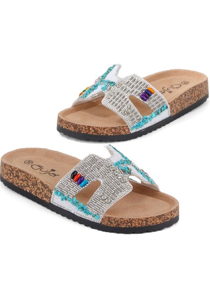 Ella Anatomik Taban Taş Detaylı Kadın Terlik