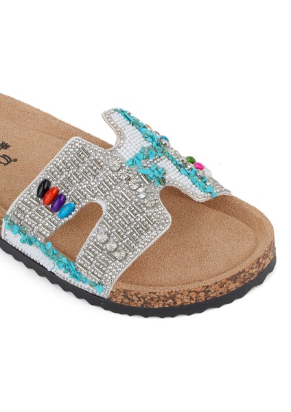 Ella Anatomik Taban Taş Detaylı Kadın Terlik indirimleri