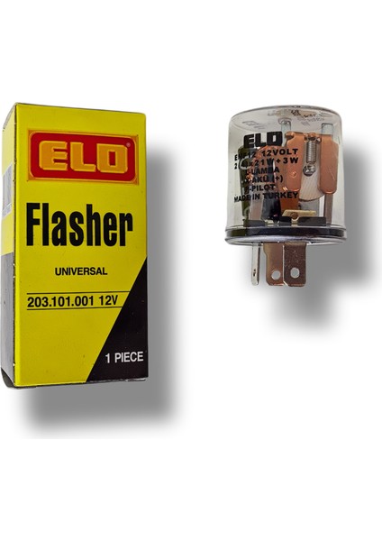 Elo Flaşör 3 Terminal Elektromekanik Universal 12 Volt