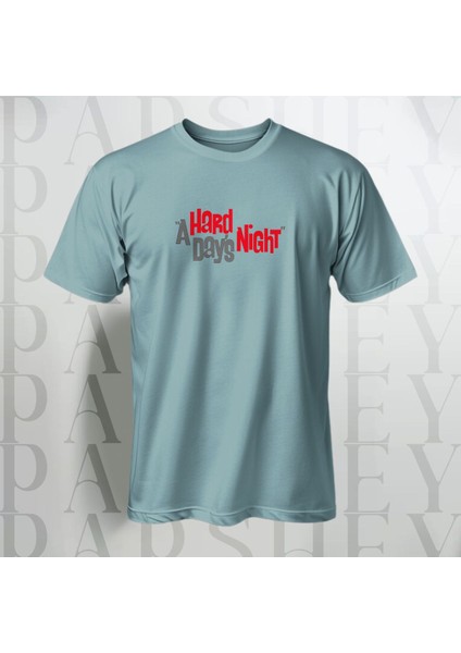 A Hard Night Baskılı Yarım Kollu Bisiklet Yaka Pamuk Oversize T-Shirt