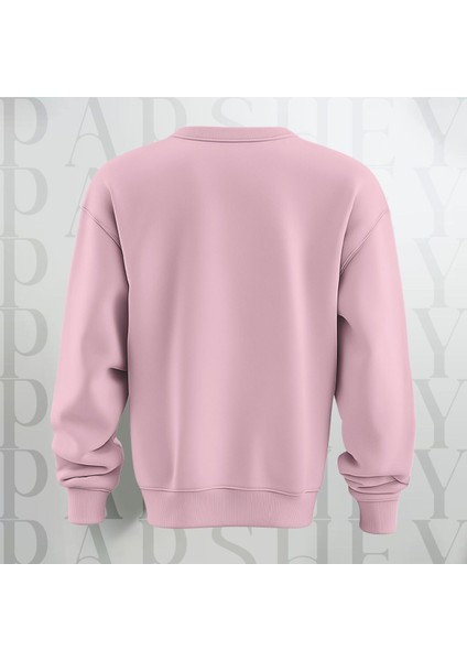 Stay Groovy Kalp Şekilli Baskılı Kalın Kumaş 3 Iplik Oversize Bisiklet Yaka Sweatshirt
