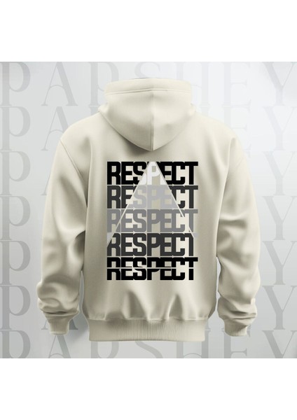 Respect Baskılı Kapüşonlu Sweatshirt Hoodie Kalın Kumaş 3 Iplik Şardonlu