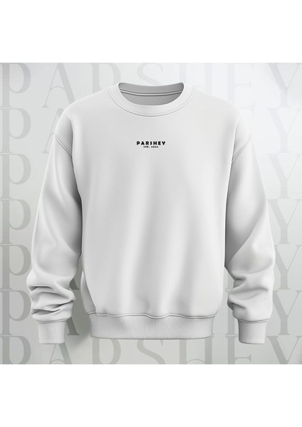 New York Şehir Temalı Sırt Baskılı Oversize Bisiklet Yaka Sweatshirt 3 Iplik Şardonlu