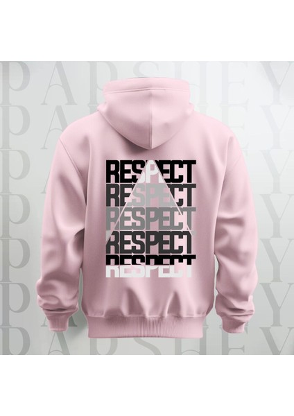 Respect Baskılı Kapüşonlu Sweatshirt Hoodie Kalın Kumaş 3 Iplik Şardonlu
