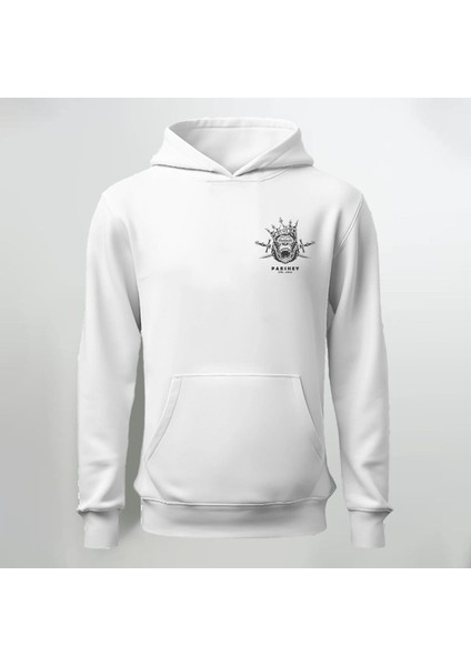 Goril Desenli Kapüşonlu Sweatshirt Hoodie Kalın Kumaş 3 Iplik Şardonlu