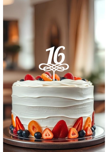 16. Yaş Doğum Günü Pastası Kürdanı, Pasta Süsü, Yeniden Kullanılabilir