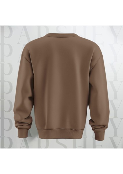 Stay Groovy Kalp Şekilli Baskılı Kalın Kumaş 3 Iplik Oversize Bisiklet Yaka Sweatshirt