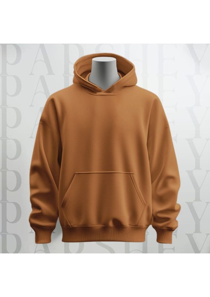 Baskısız Kapüşonlu Sweatshirt Hoodie Kalın Kumaş 3 Iplik Şardonlu