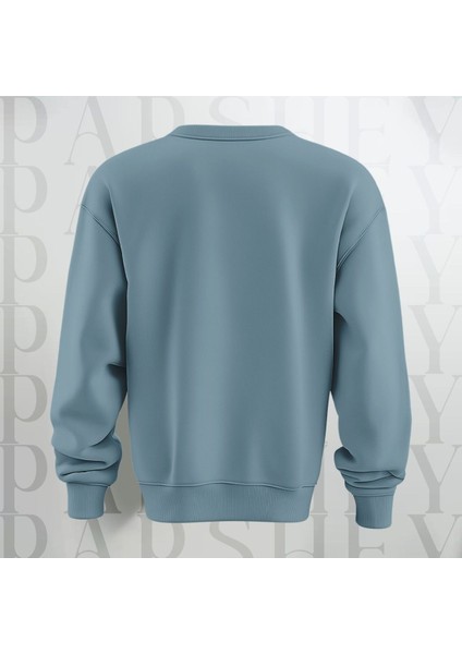Stay Groovy Kalp Şekilli Baskılı Kalın Kumaş 3 Iplik Oversize Bisiklet Yaka Sweatshirt