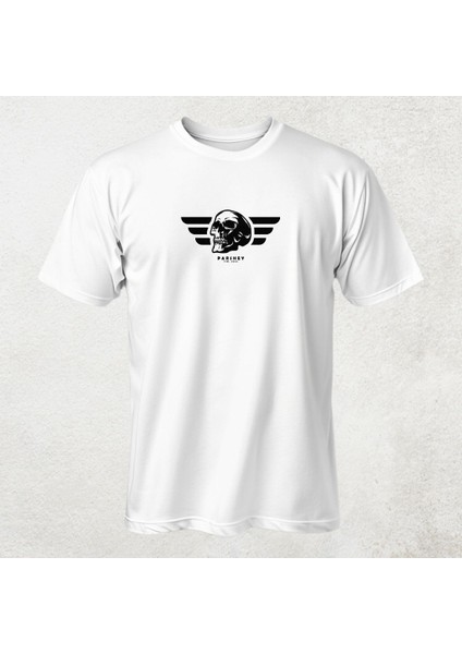 Kuru Kafa Desenli Yarım Kollu Bisiklet Yaka Pamuk Oversize T-Shirt