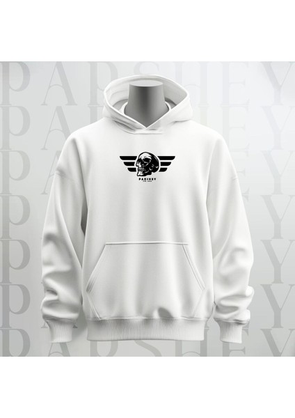 Kuru Kafa Desenli Kapüşonlu Sweatshirt Hoodie Kalın Kumaş 3 Iplik Şardonlu