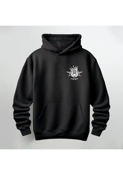 Goril Desenli Kapüşonlu Sweatshirt Hoodie Kalın Kumaş 3 Iplik Şardonlu