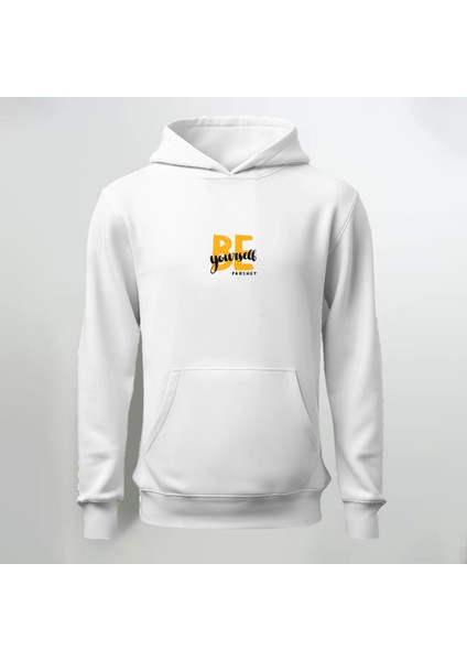 Be Yourself Baskılı Kapüşonlu Sweatshirt Hoodie Kalın Kumaş 3 Iplik Şardonlu