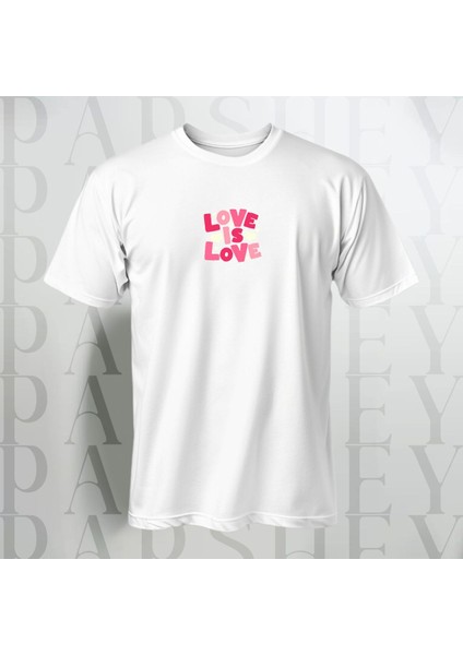 Love Is Love Oversize T-Shirt Yarım Kollu Bisiklet Yaka Pamuk