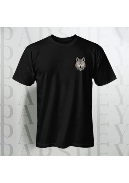 Kurt Desenli Yarım Kollu Bisiklet Yaka Pamuk Oversize T-Shirt