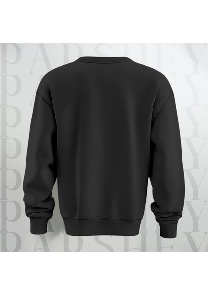 Baskısız Siyah Bisiklet Yaka Sweatshirt Kalın Kumaş 3 Iplik fiyatları