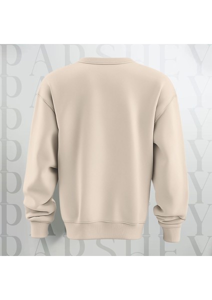 Stay Groovy Kalp Şekilli Baskılı Kalın Kumaş 3 Iplik Oversize Bisiklet Yaka Sweatshirt