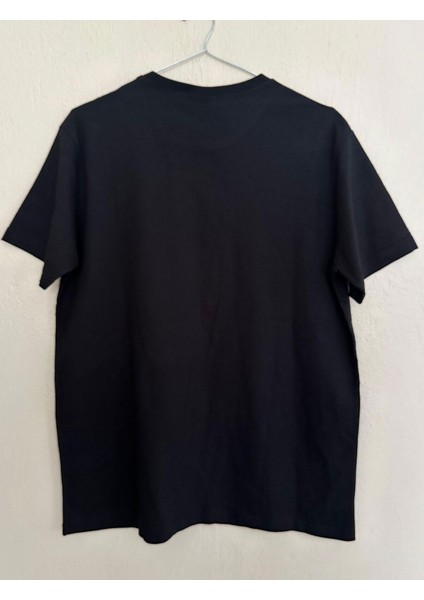 Basic Unisex Siyah Yarım Kollu Bisiklet Yaka %100 Pamuk Baskısız T-Shirt fiyatları