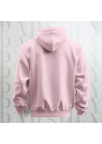 Stay Groovy Kalp Şekilli Baskılı Kapüşonlu Oversize Sweatshirt Hoodie Kalın Kumaş 3 Iplik Şardonlu