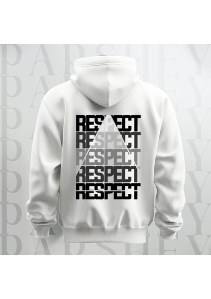 Respect Baskılı Kapüşonlu Sweatshirt Hoodie Kalın Kumaş 3 Iplik Şardonlu