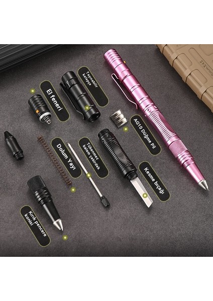 Açık Paslanmaz Çelik LED Aydınlatma Kendini Savunma Kamp Kalem Aracı (Yurt Dışından) modelleri