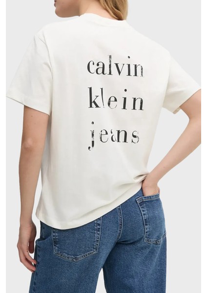 Pamuklu Logo Baskılı Regular Fit Bisiklet Yaka T Shirt J20J225238YAS Bayan T Shirt J20J225238 Yas fiyatları
