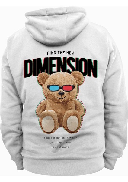 Find The New Dimension Baskılı Kapüşonlu Sweatshirt Hoodie Kalın Kumaş 3 Iplik Şardonlu
