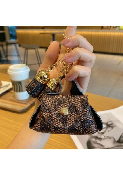 Yaratıcı Deri Anahtarlık Taşınabilir Saklama Kulaklık Cüzdan (Yurt Dışından)