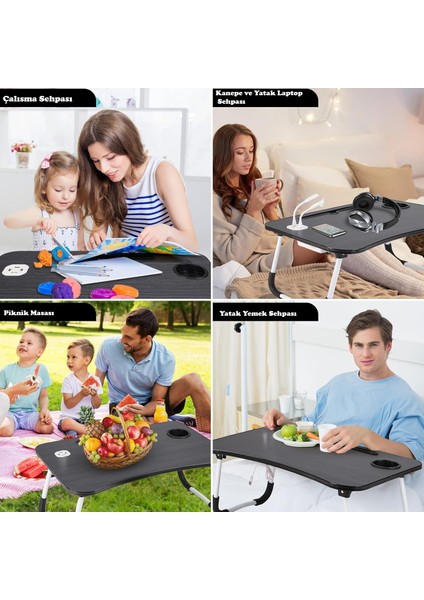 Laptop Sehpası Usbli Yatak Masası Mdf Laptop Masası Çalışma Yatak Sehpası Laptop Çalışma Masası