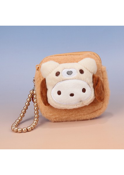 Yaratıcı Sevimli Peluş Saf Renkli Boncuk Zinciri Bebek Kafa Çocuk Bozuk Para Cüzdanı (Yurt Dışından)