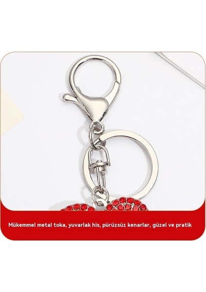 Şeftali Kalbi Rüzgar Aşk Kolye Çanta Anahtarlık (Yurt Dışından)
