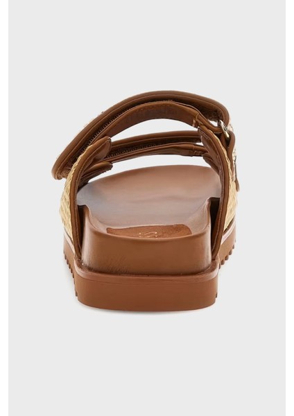 Fadelize Çift Bantlı Logolu Terlik FLJFDEFAP19 Bayan Terlik Fljfde FAP19 Tan fırsatları