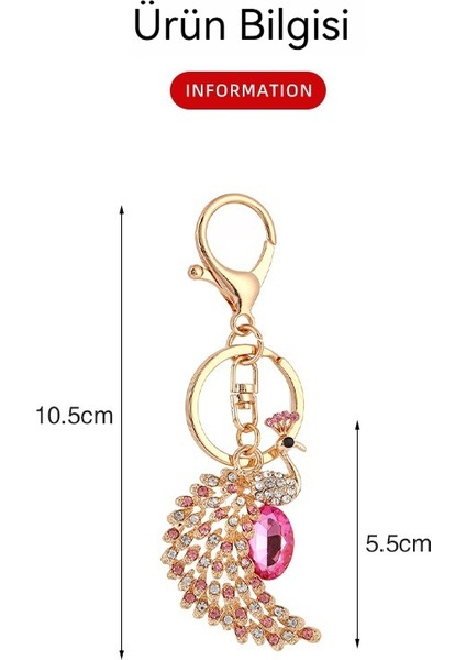 Tavuskuşu Alaşım Hafif Lüks Moda Kolye Çanta Anahtarlık (Yurt Dışından)